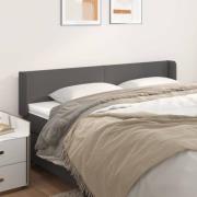 vidaXL Sänggavel med kanter grå 183x16x78/88 cm konstläder