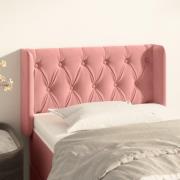 vidaXL Sänggavel med kanter rosa 83x16x78/88 cm sammet