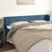 vidaXL Sänggavel med kanter mörkblå 163x23x78/88 cm sammet