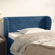 vidaXL Sänggavel med kanter mörkblå 103x23x78/88 cm sammet