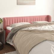 vidaXL Sänggavel med kanter rosa 183x23x78/88 cm sammet