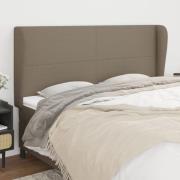 vidaXL Sänggavel med kanter taupe 203x23x118/128 cm tyg