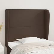 vidaXL Sänggavel med kanter brun 103x23x118/128 cm konstläder