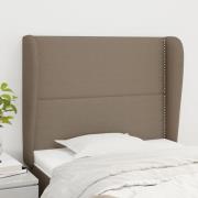 vidaXL Sänggavel med kanter taupe 103x23x118/128 cm tyg