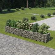 vidaXL Planteringsgabion upphöjd galvaniserat stål 360x50x50 cm