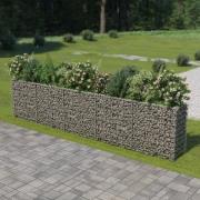 vidaXL Planteringsgabion upphöjd galvaniserat stål 450x50x100 cm