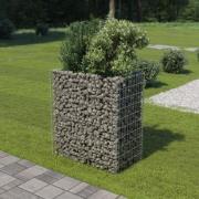 vidaXL Planteringsgabion upphöjd galvaniserat stål 90x50x100 cm