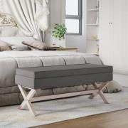 vidaXL Förvaringspall mörkgrå 110x45x49 cm tyg