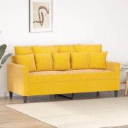 vidaXL 2-sitssoffa gul 140 cm sammet