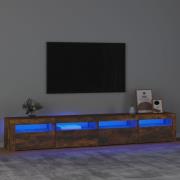 vidaXL Tv-bänk med LED-belysning rökfärgad ek 240x35x40 cm