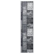 vidaXL Gångmatta grå BCF med blockmönster 60x150 cm