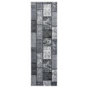 vidaXL Gångmatta grå BCF med blockmönster 80x300 cm