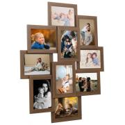 vidaXL Fotoram för 10x(13x18 cm) bilder ljusbrun MDF