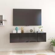 vidaXL Hängande TV-skåp 2 st svart högglans 60x30x30 cm
