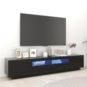 vidaXL TV-bänk med LED-belysning svart högglans 200x35x40 cm