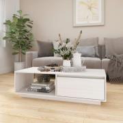 vidaXL Soffbord vit 110x50x33,5 cm massiv furu