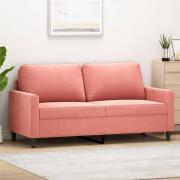 vidaXL Soffa 2-sits rosa 140 cm sammet