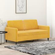 vidaXL 2-sitssoffa gul 140 cm sammet