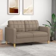 vidaXL 2-sitssoffa taupe 140 cm tyg