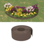 vidaXL Rabattkant brun 10 m 20 cm polyeten