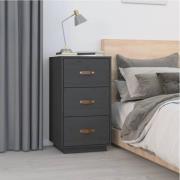 vidaXL Sängbord grå 40x40x75 cm massiv furu