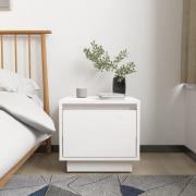 vidaXL Sängbord vit 35x34x32 cm massiv furu