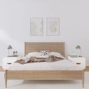 vidaXL Sängbord 2 st vit 40x34x35 cm massivt furuträ