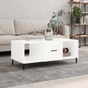 vidaXL Soffbord vit högglans 102x50x40 cm konstruerat trä
