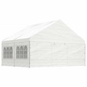 vidaXL Paviljong med tak vit 4,46x5,88x3,75 m polyeten