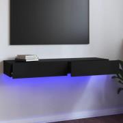 vidaXL Tv-bänk med LED-belysning svart högglans 120x35x15,5 cm