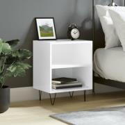 vidaXL Sängbord vit högglans 40x30x50 cm konstruerat trä