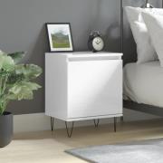 vidaXL Sängbord vit högglans 40x30x50 cm konstruerat trä