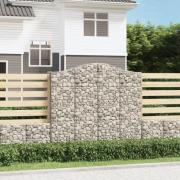 vidaXL Gabion bågformad 200x50x180/200 cm galvaniserat järn