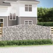 vidaXL Gabion bågformad 400x50x140/160 cm galvaniserat järn