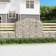 vidaXL Gabion bågformad 200x50x140/160 cm galvaniserat järn