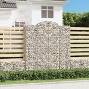 vidaXL Gabion bågformad 200x30x220/240 cm galvaniserat järn