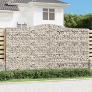 vidaXL Gabion bågformad 400x30x220/240 cm galvaniserat järn