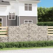 vidaXL Gabion bågformad 300x30x140/160 cm galvaniserat järn