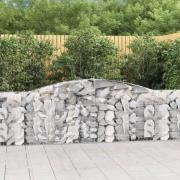 vidaXL Gabion bågformad 400x30x80/100 cm galvaniserat järn