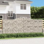 vidaXL Gabion bågformad 400x50x160/180 cm galvaniserat järn