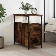 vidaXL Sängbord rökfärgad ek 30x60x60 cm konstruerat trä