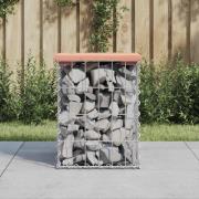 vidaXL Trädgårdsbänk gabion-design 33x31x42 cm massivt douglasträ