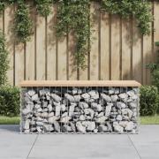 vidaXL Trädgårdsbänk gabion-design 103x44x42 cm massiv furu