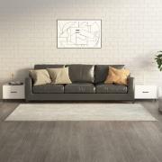 vidaXL Soffbord med metallben 2 st vit 50x50x40 cm
