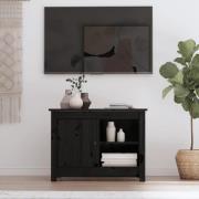 vidaXL Tv-bänk svart 70x36,5x52 cm massiv furu