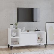 vidaXL Tv-bänk vit högglans 100x35x55 cm konstruerat trä