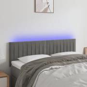 vidaXL Sänggavel LED ljusgrå 144x5x78/88 cm sammet