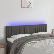 vidaXL Sänggavel LED mörkgrå 144x5x78/88 cm sammet