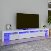 vidaXL Tv-bänk med LED-belysning vit högglans 260x36,5x40 cm