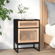 vidaXL Sängbord svart 40x30x55,5 cm konstruerat trä&järn